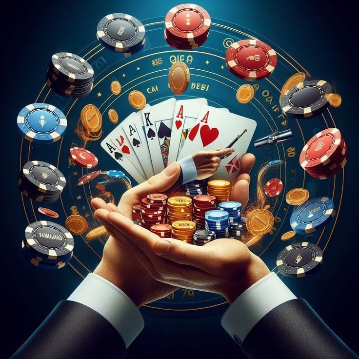 Visual Teen Patti bernuansa kartu neon ungu